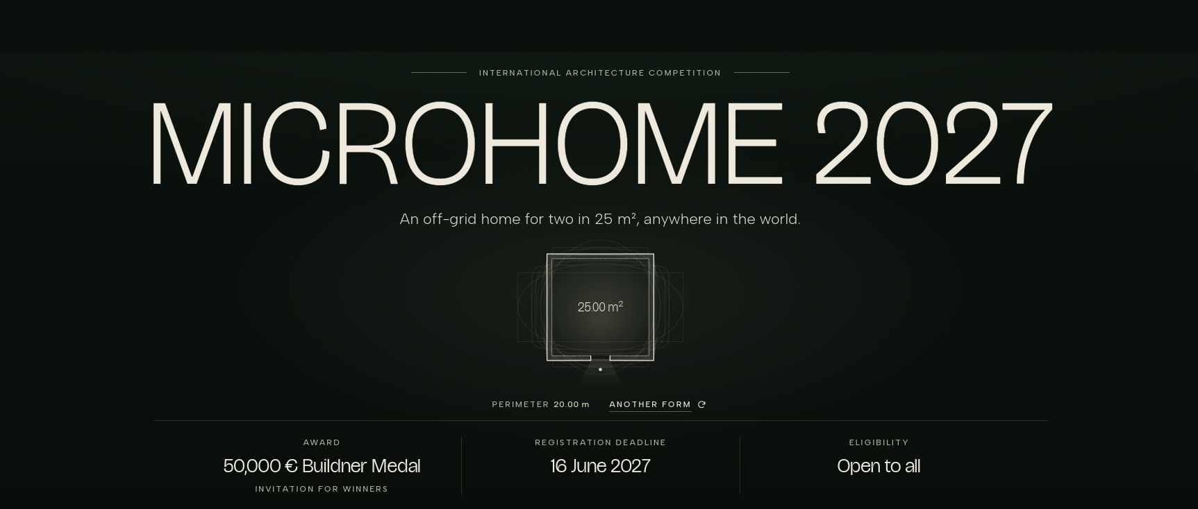 2027 微型住宅（MICROHOME）设计竞赛